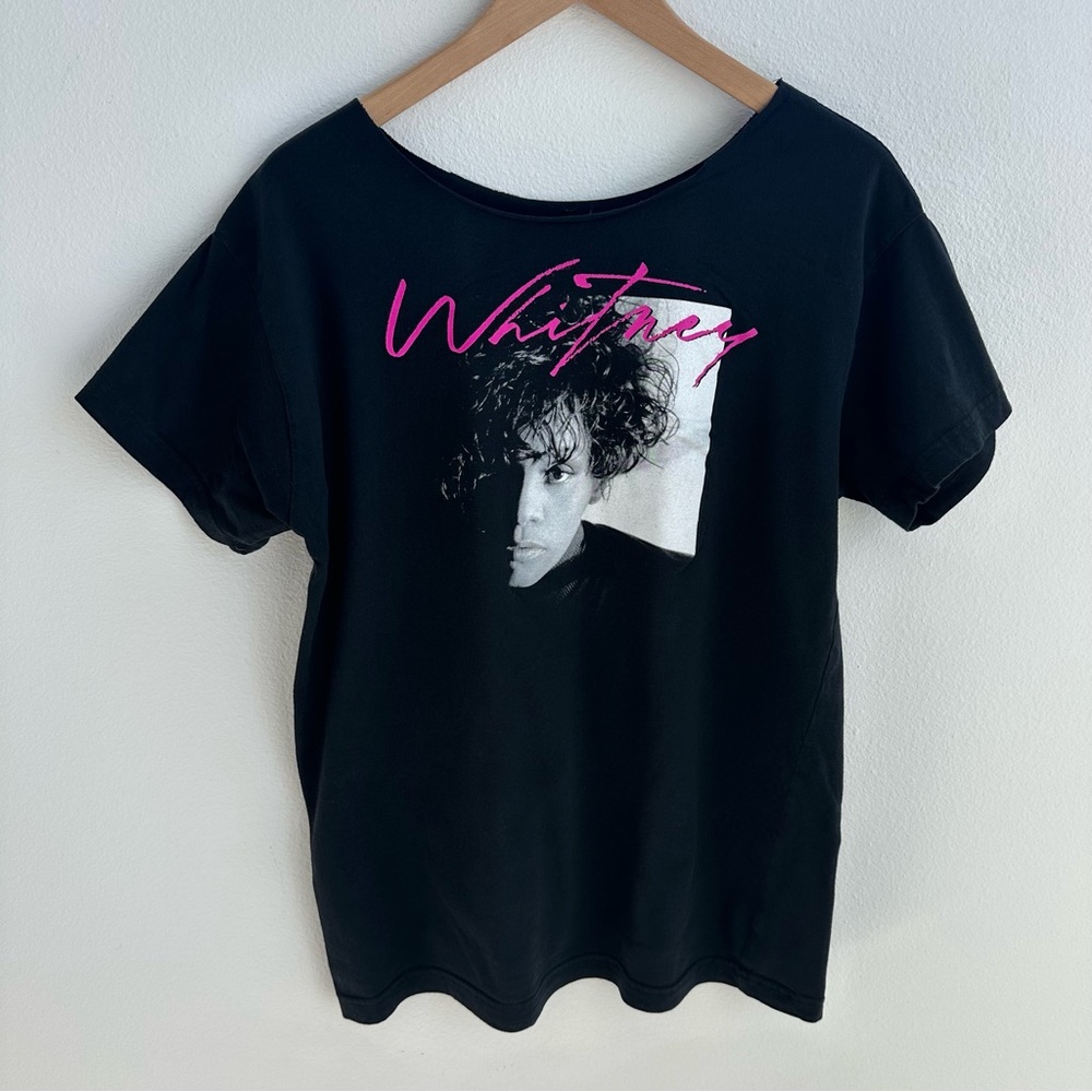Whitney Houston off-the-shoulder tee